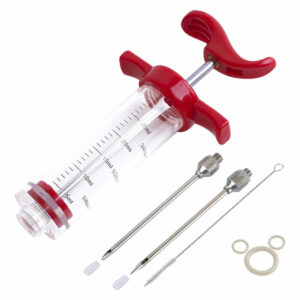 meat injector with red top.