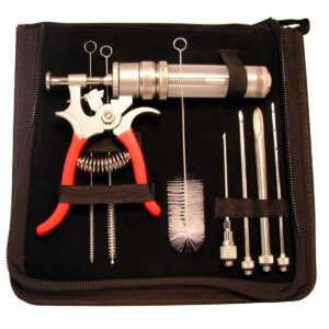 Meat injector in case.