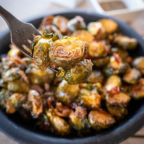 3Ingredient balsamicglazed Brussels sprouts with bacon