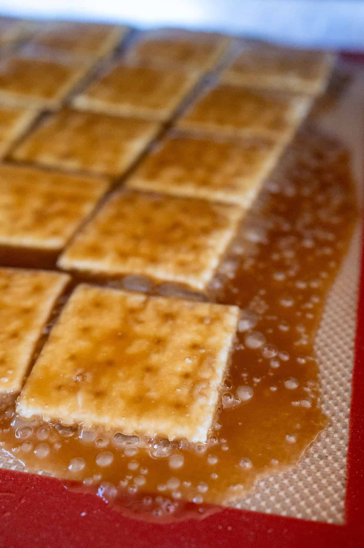 Toffee bubbling up.