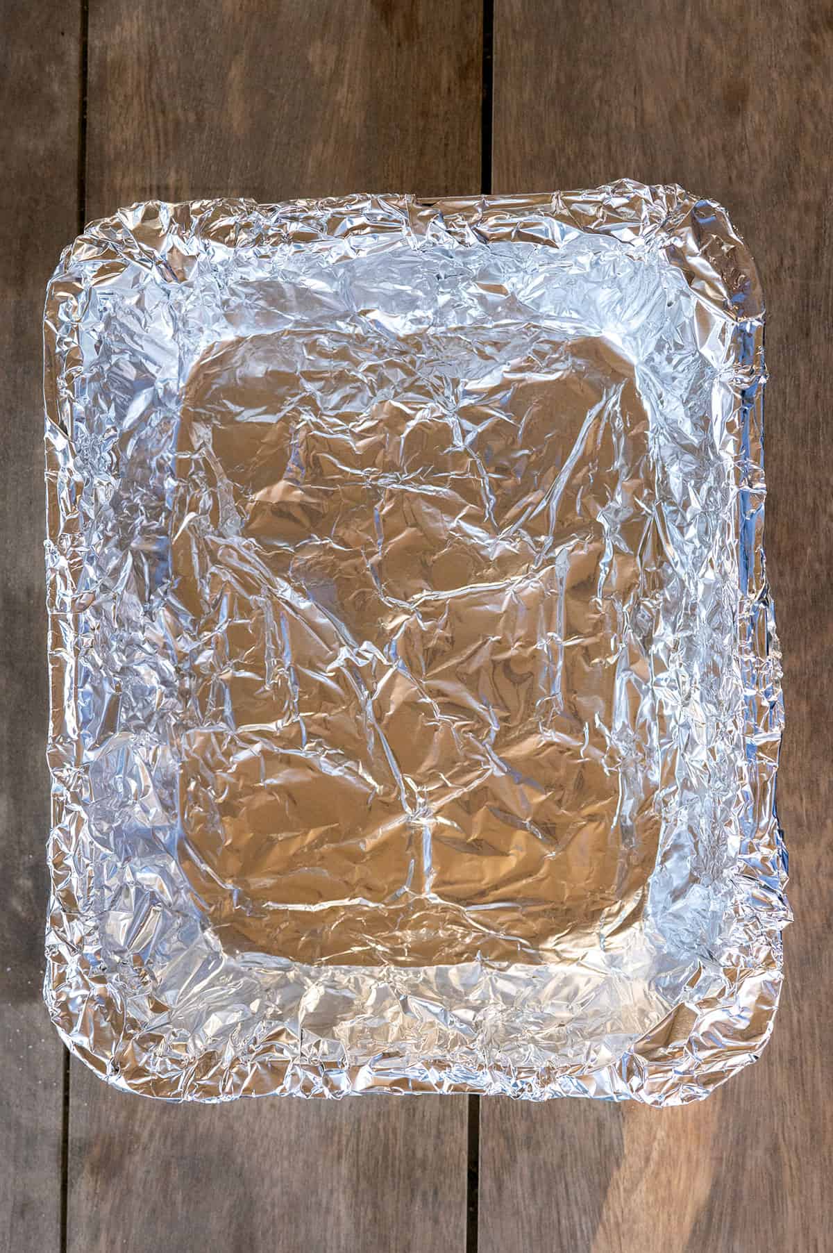 pan lined with foil.