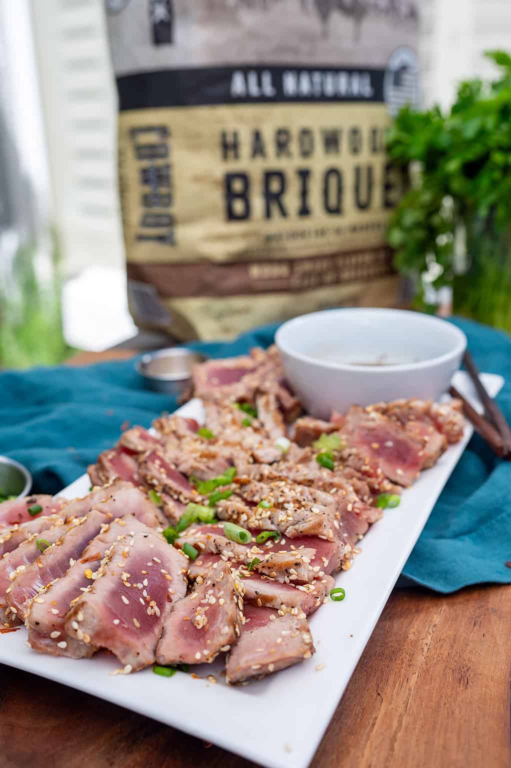 Grilled Ahi Tuna Steaks with Sesame Soy Dipping Sauce Girls Can Grill