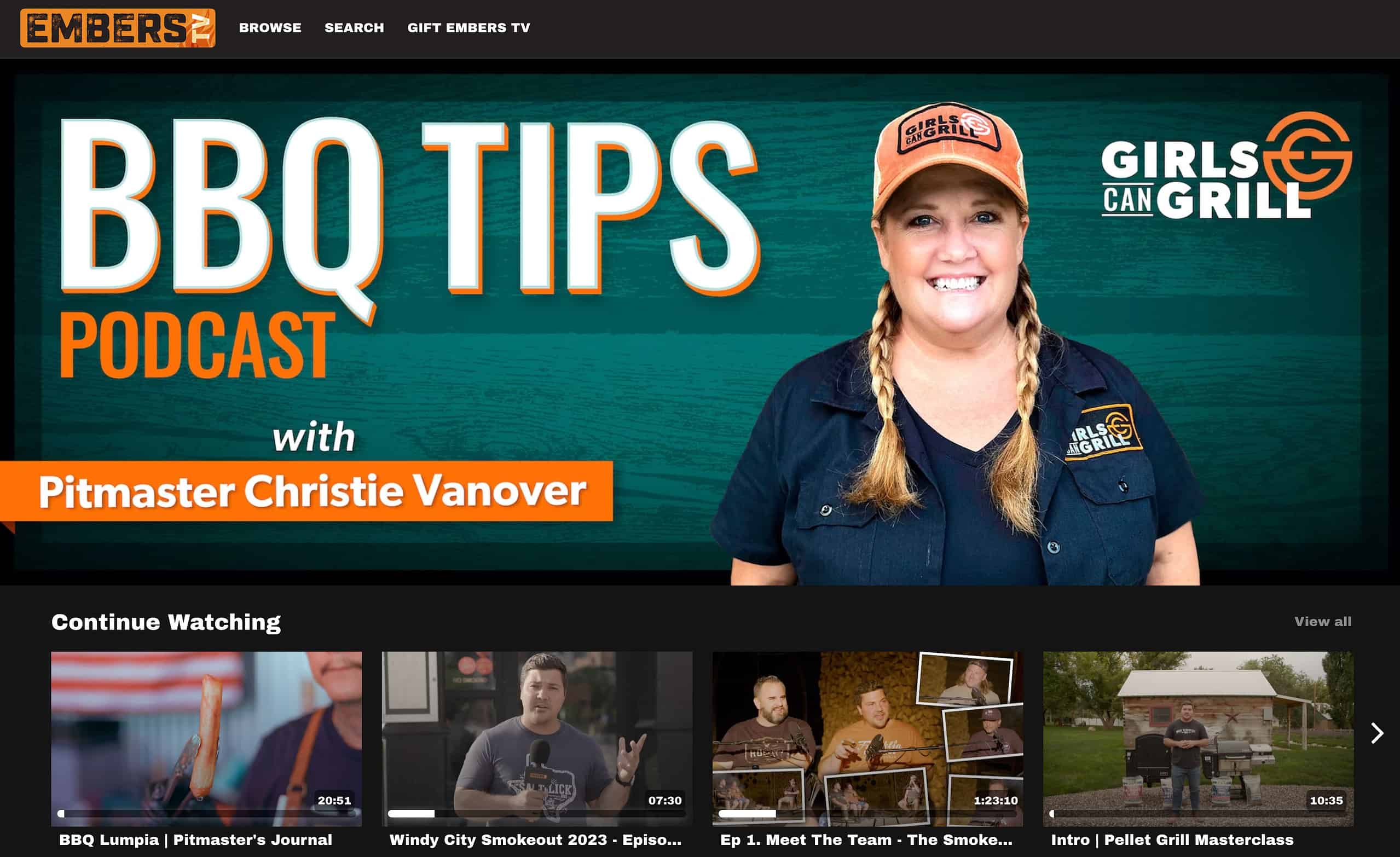 BBQ Tips Podcast with Christie Vanover on Embers TV. 