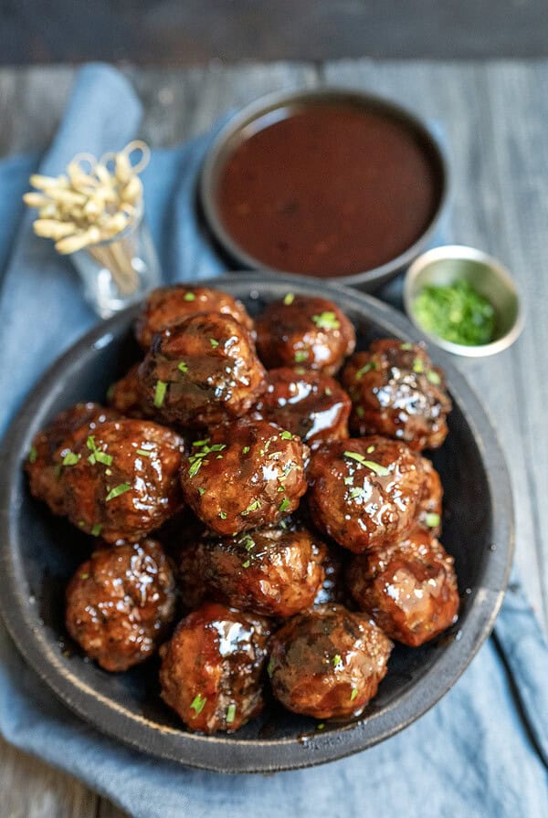 Grilled Grape Meatballs.
