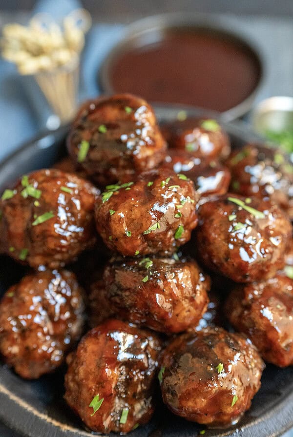 Grilled Grape Meatballs.