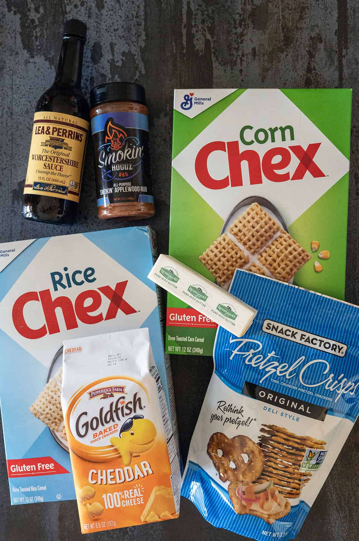 chex mix ingredients.