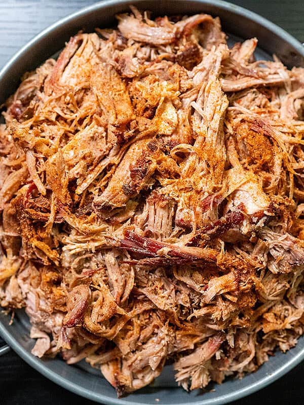 Smoked pulled pork.