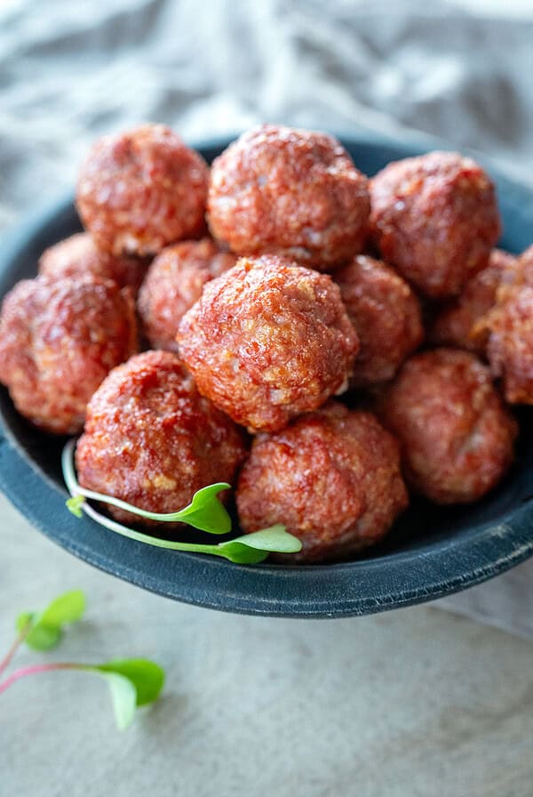 Bowl of Pastrami Meatballs.
