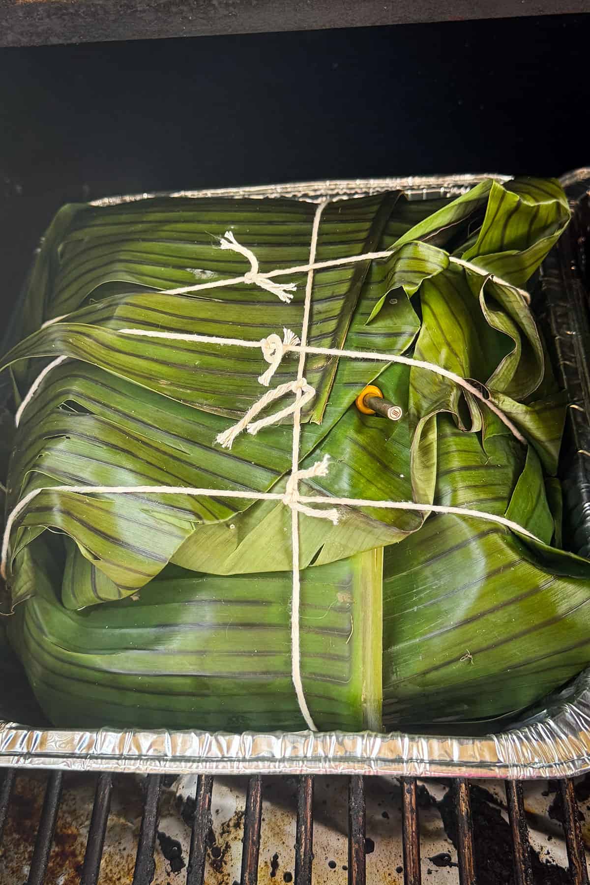 RFX wireless thermometer in kalua pork.