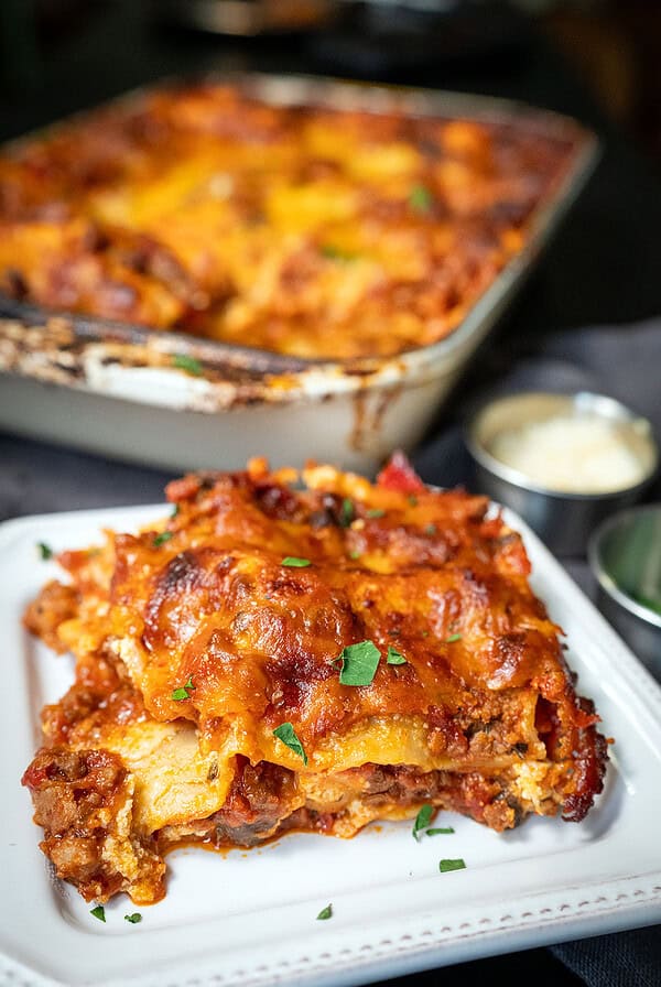 slice of Easy Lasagna Recipe.