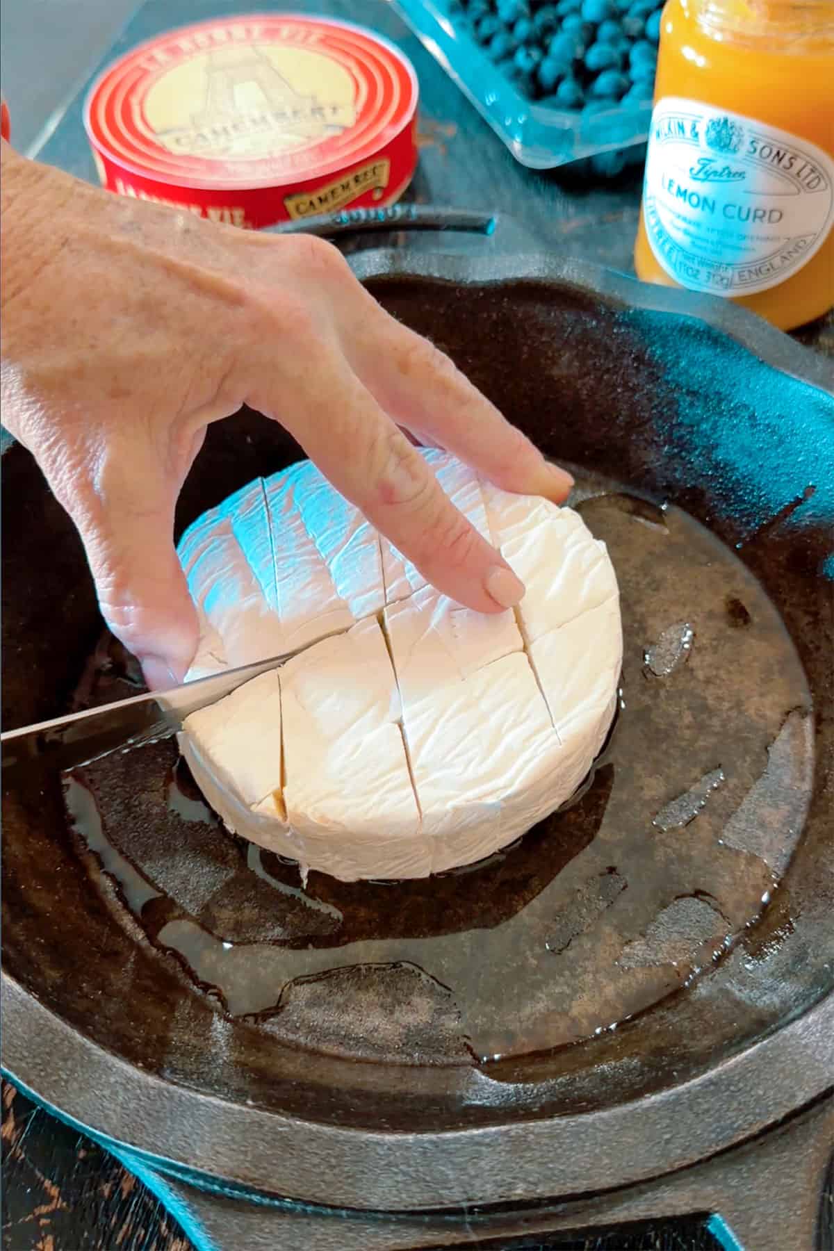 Lemon Blueberry Camembert Skillet Dip