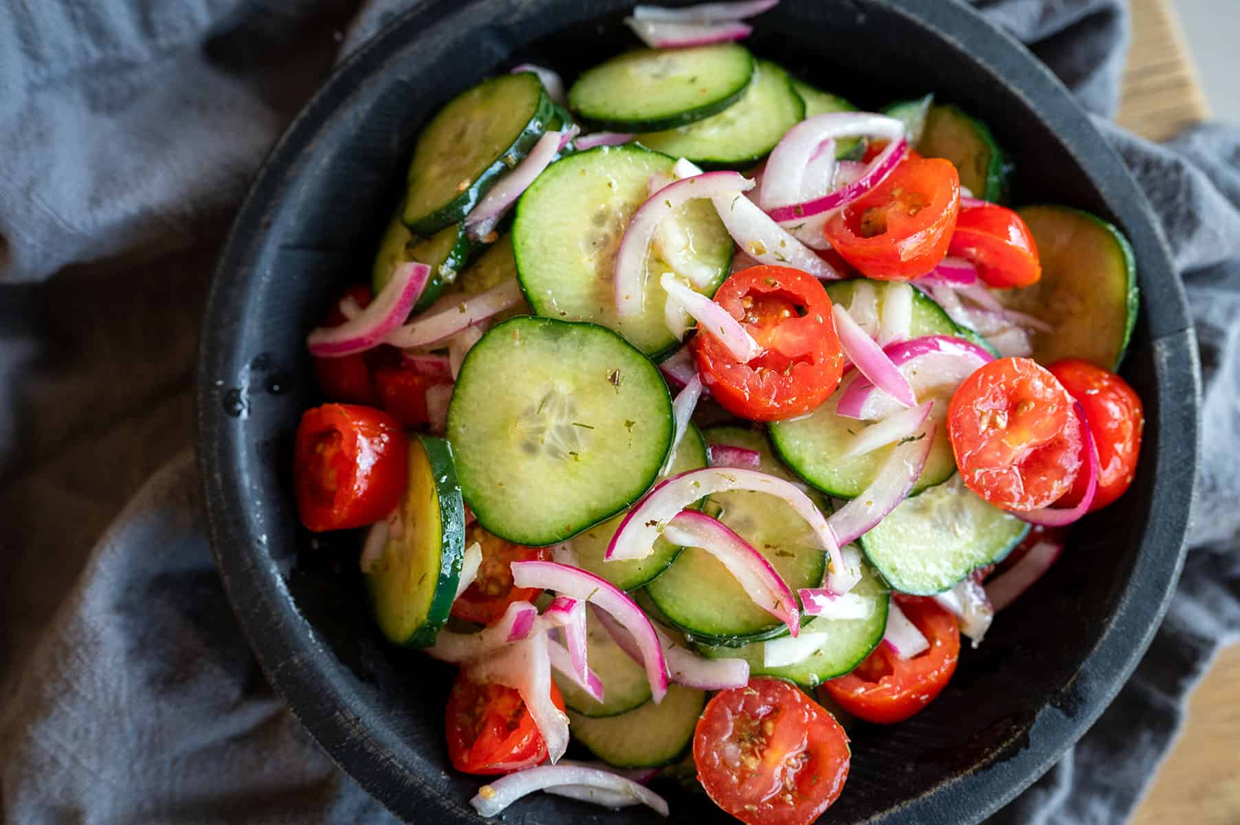 Bowl of cucumber salad.
