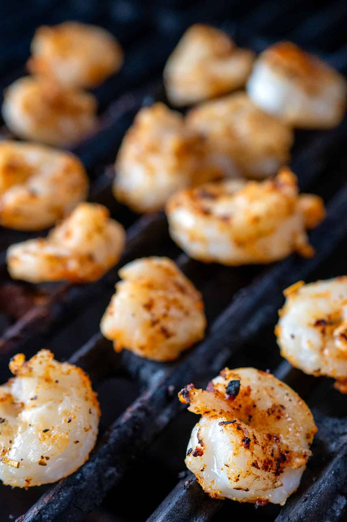 Grilling shrimp.