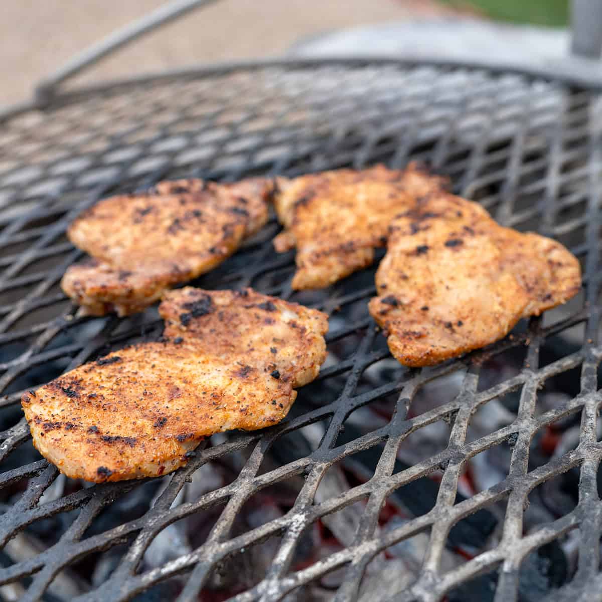 grilling chicken thighs.