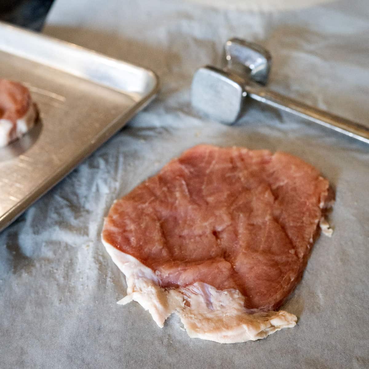 pork chop pounded thin.
