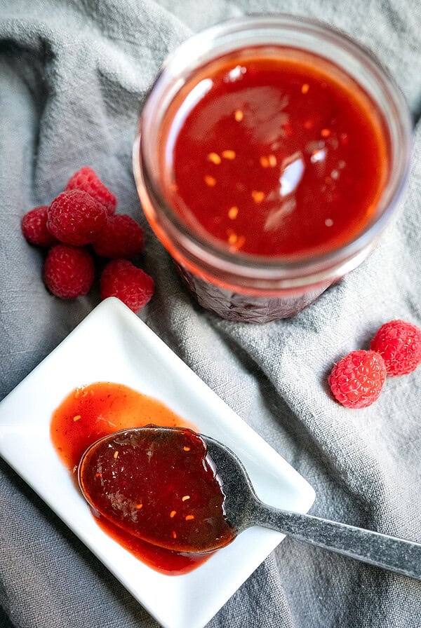 Jar of Raspberry Chipotle Sauce.