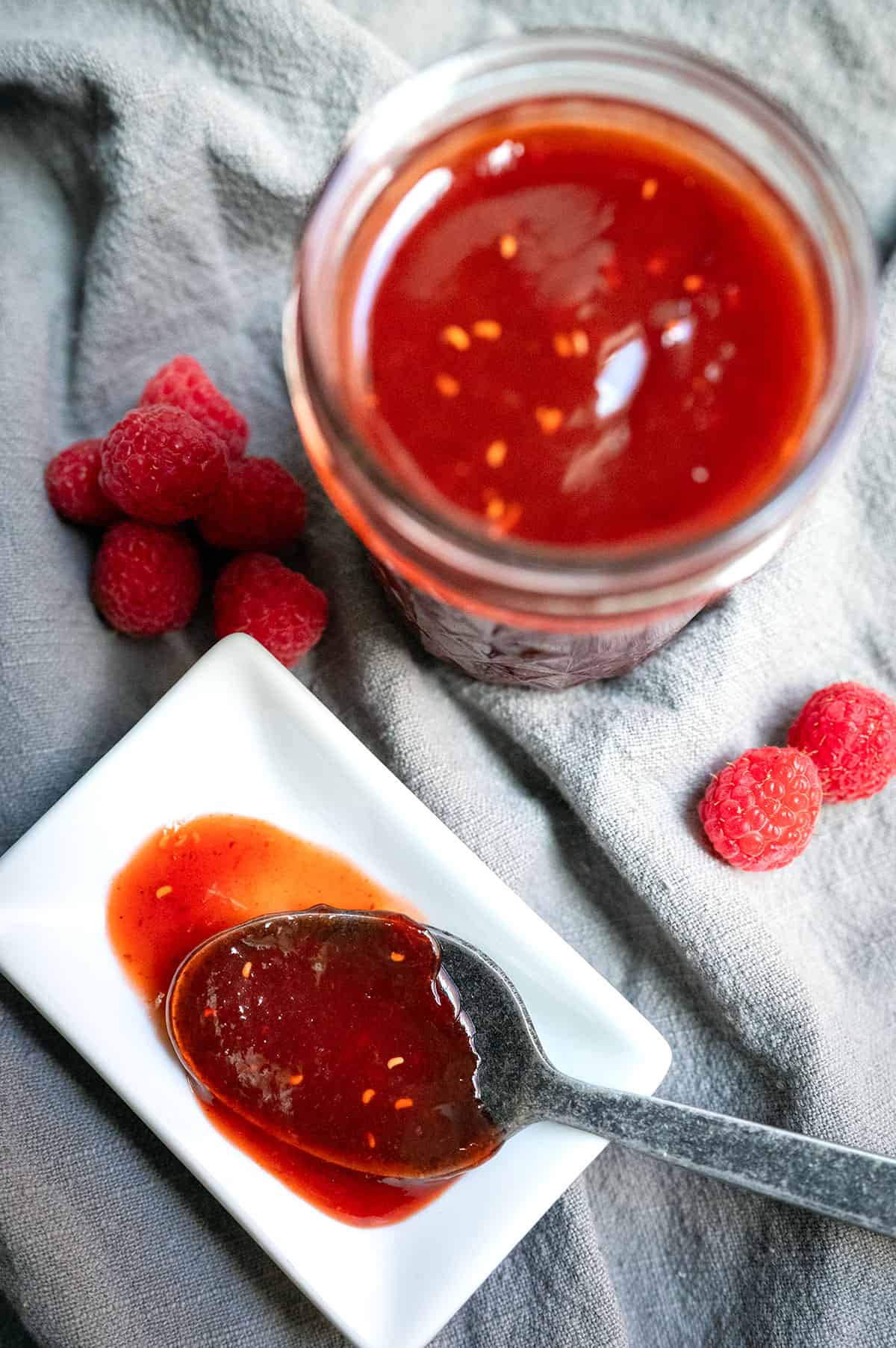 Jar of Raspberry Chipotle Sauce.