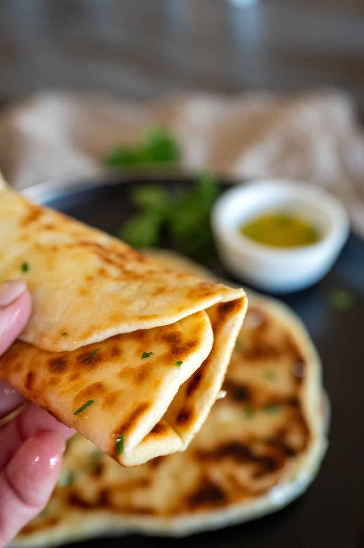 Rolled up flatbread.
