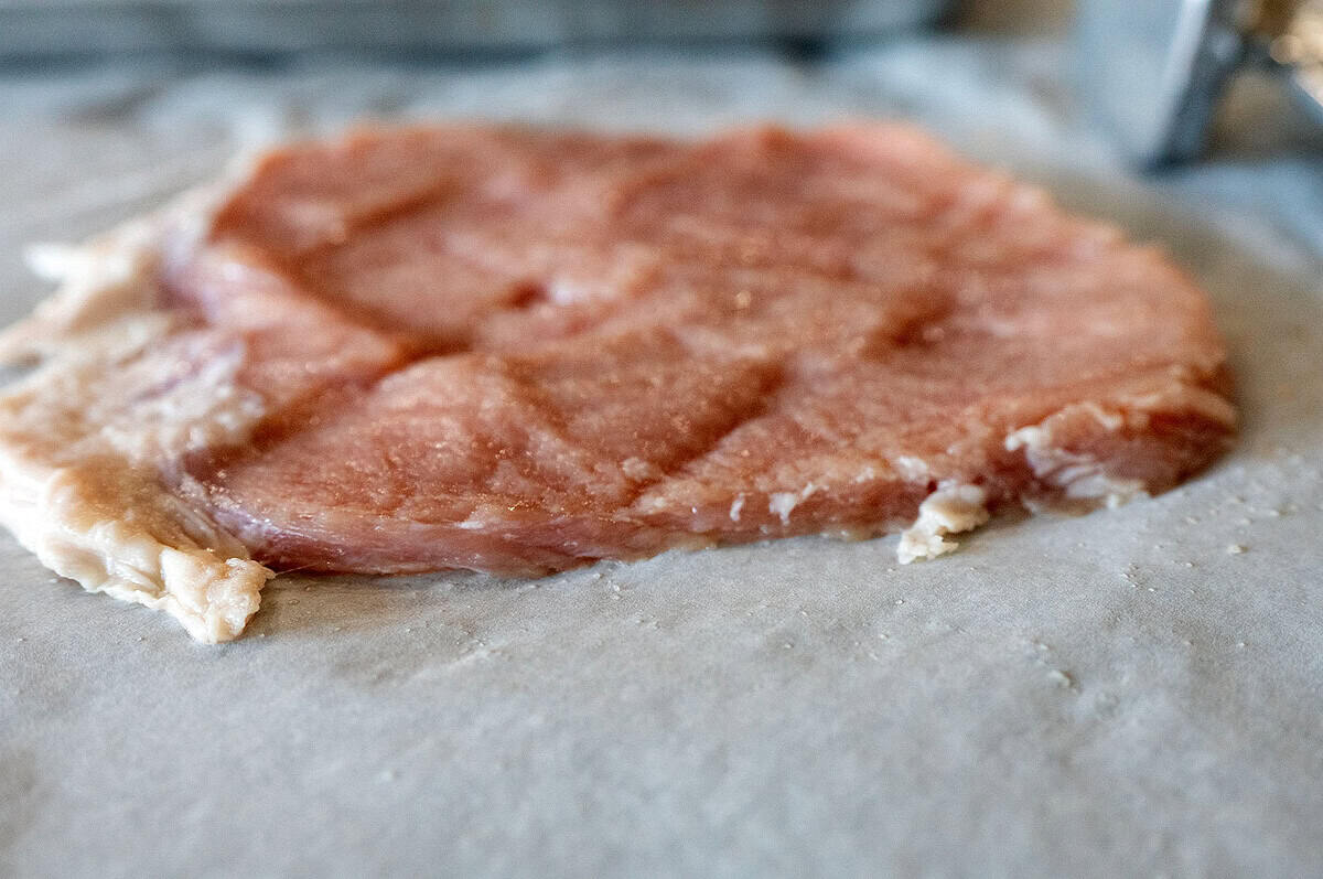 pork chop pounded thin.
