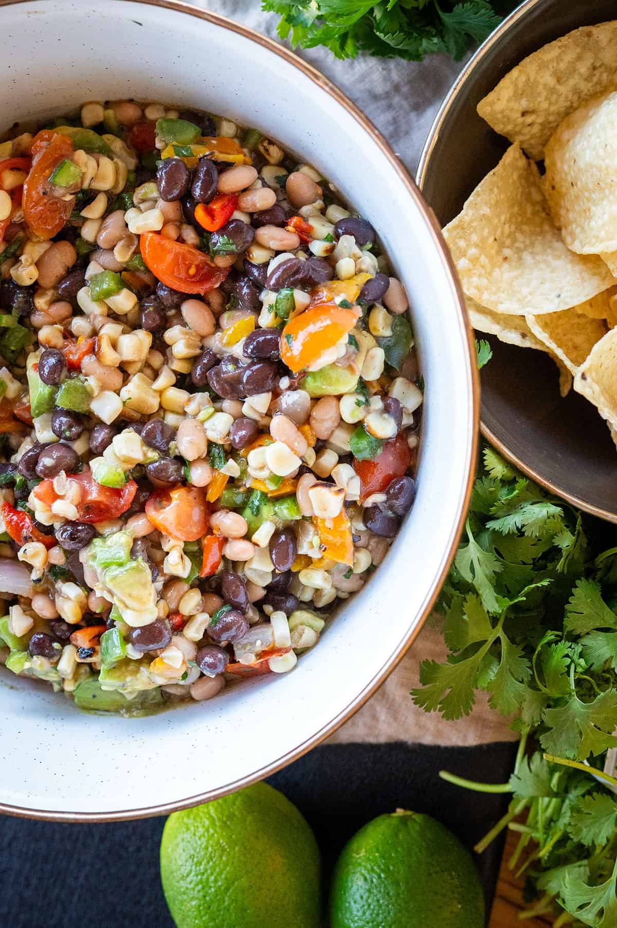 Bowl of cowboy caviar.