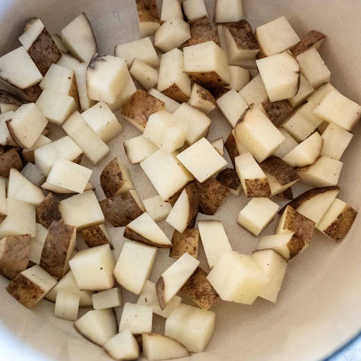 Diced potatoes.