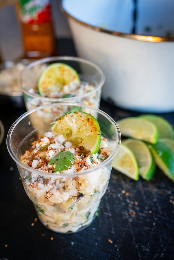 Cups of Mexican Corn Salad.