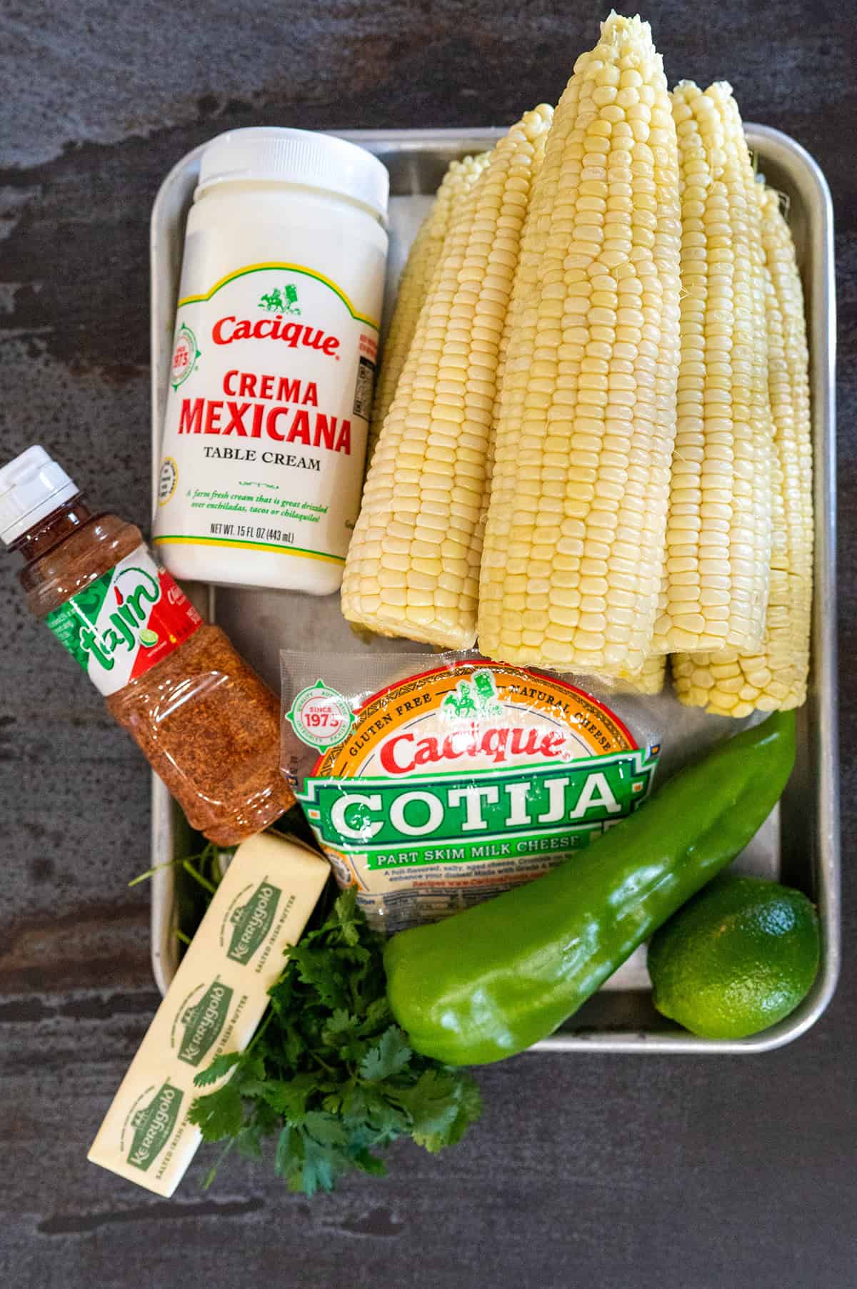 Mexican Corn Salad ingredients.