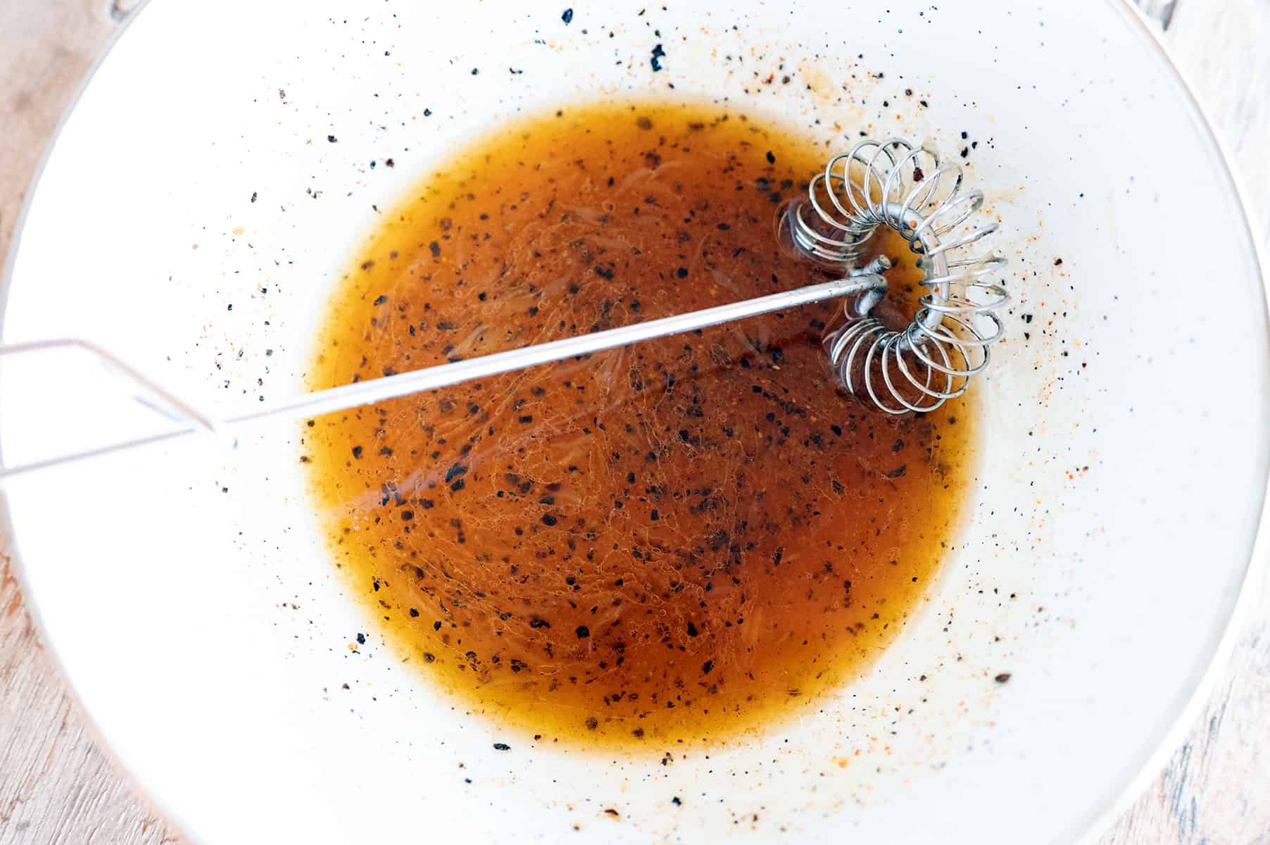 bowl of vinaigrette.
